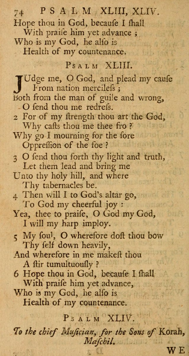 The Psalms, Hymns, and Spiritual Songs of the Old and New-Testament: faithfully translated into English metre: for the use, edification, and comfort of the saints...especially in New-England (25th ed) page 78