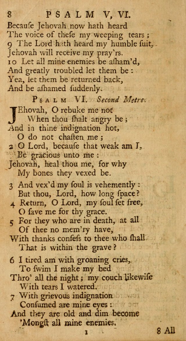 The Psalms, Hymns, and Spiritual Songs of the Old and New-Testament: faithfully translated into English metre: for the use, edification, and comfort of the saints...especially in New-England (25th ed) page 8