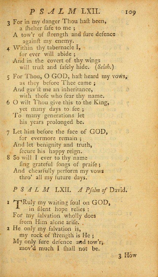 The Psalms, Hymns and Spiritual Songs of the Old and New Testament, faithully translated into English metre: being the New England Psalm Book (Rev. and Improved) page 109