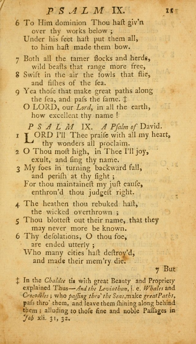 The Psalms, Hymns and Spiritual Songs of the Old and New Testament, faithully translated into English metre: being the New England Psalm Book (Rev. and Improved) page 11