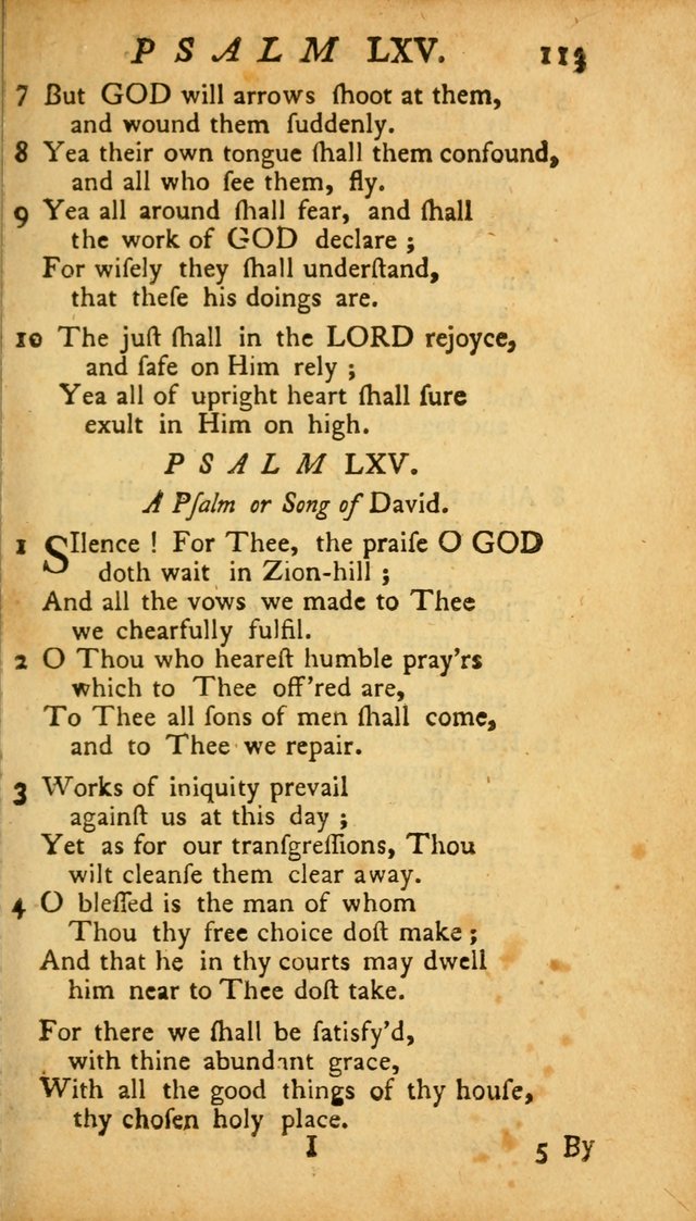 The Psalms, Hymns and Spiritual Songs of the Old and New Testament, faithully translated into English metre: being the New England Psalm Book (Rev. and Improved) page 113