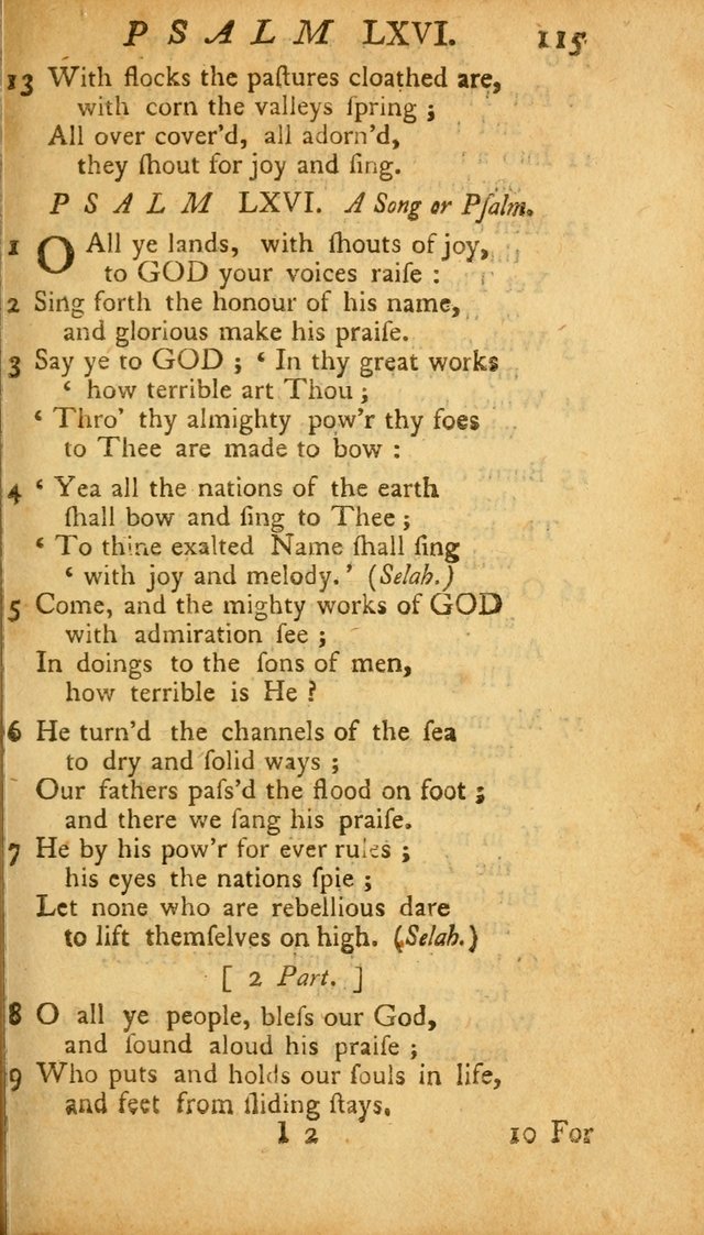 The Psalms, Hymns and Spiritual Songs of the Old and New Testament, faithully translated into English metre: being the New England Psalm Book (Rev. and Improved) page 115