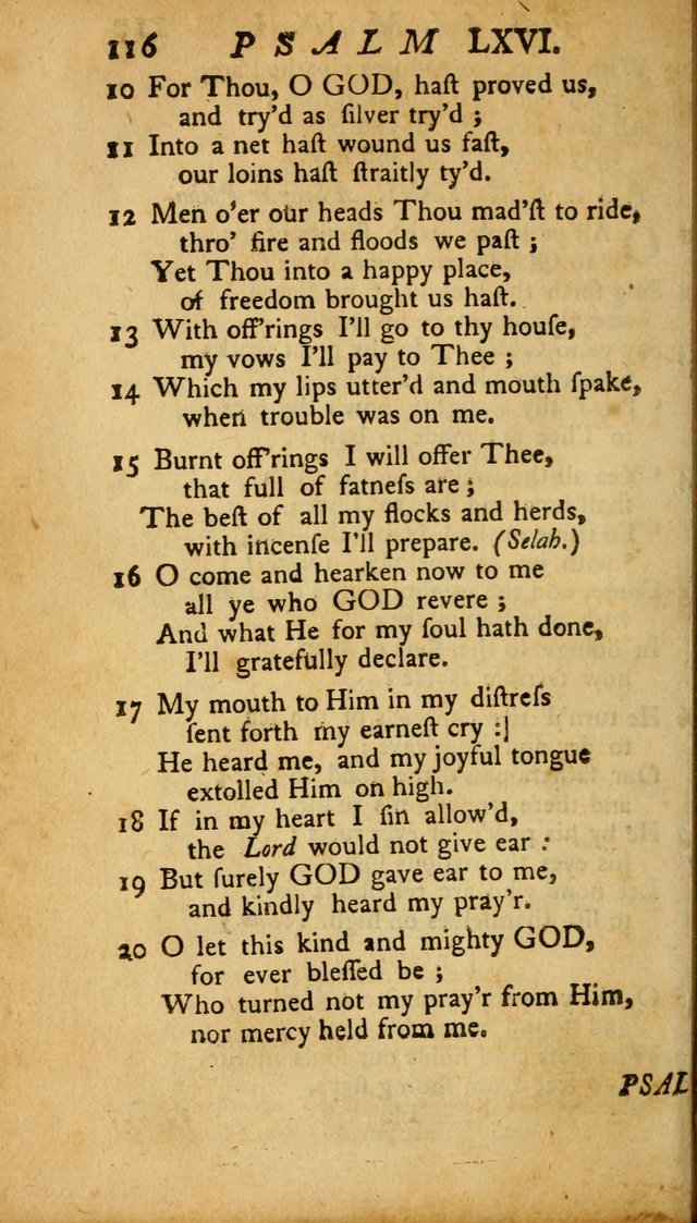 The Psalms, Hymns and Spiritual Songs of the Old and New Testament, faithully translated into English metre: being the New England Psalm Book (Rev. and Improved) page 116