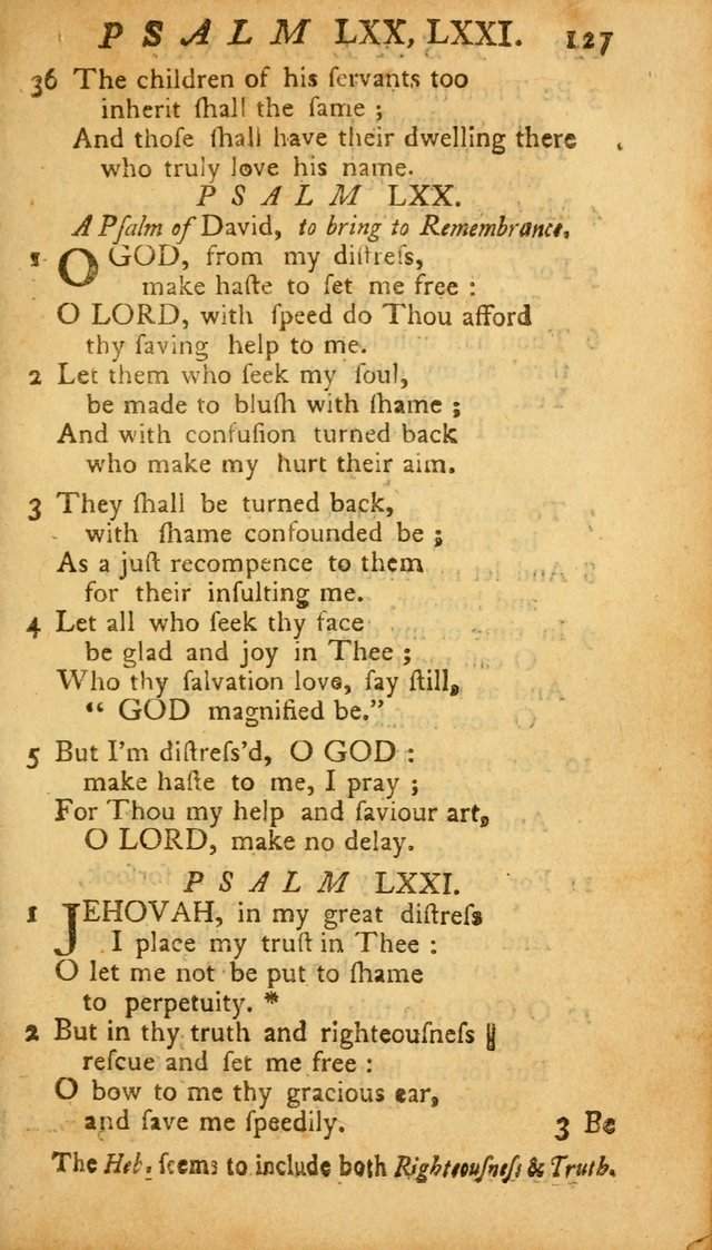 The Psalms, Hymns and Spiritual Songs of the Old and New Testament, faithully translated into English metre: being the New England Psalm Book (Rev. and Improved) page 127