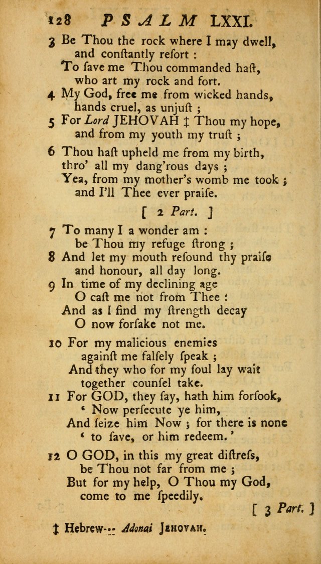 The Psalms, Hymns and Spiritual Songs of the Old and New Testament, faithully translated into English metre: being the New England Psalm Book (Rev. and Improved) page 128