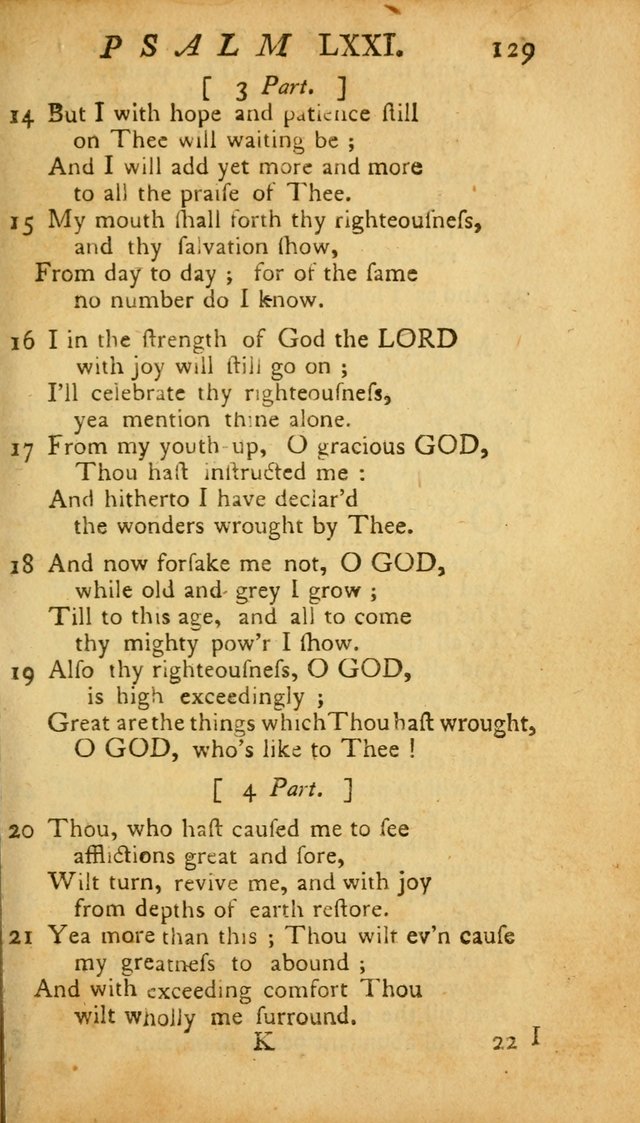 The Psalms, Hymns and Spiritual Songs of the Old and New Testament, faithully translated into English metre: being the New England Psalm Book (Rev. and Improved) page 129