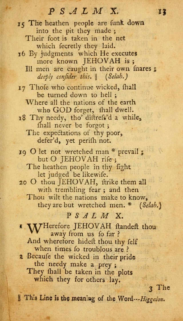 The Psalms, Hymns and Spiritual Songs of the Old and New Testament, faithully translated into English metre: being the New England Psalm Book (Rev. and Improved) page 13