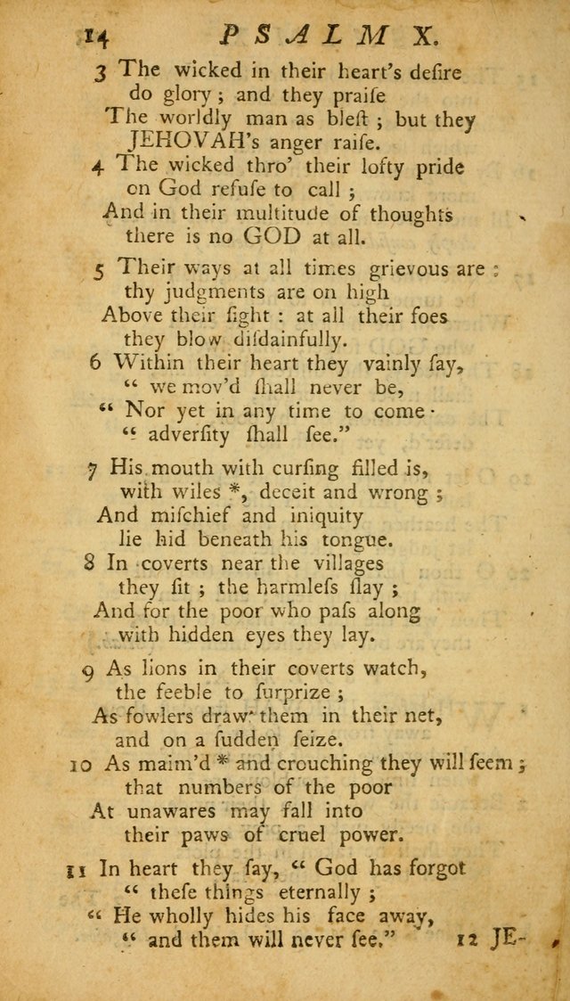 The Psalms, Hymns and Spiritual Songs of the Old and New Testament, faithully translated into English metre: being the New England Psalm Book (Rev. and Improved) page 14