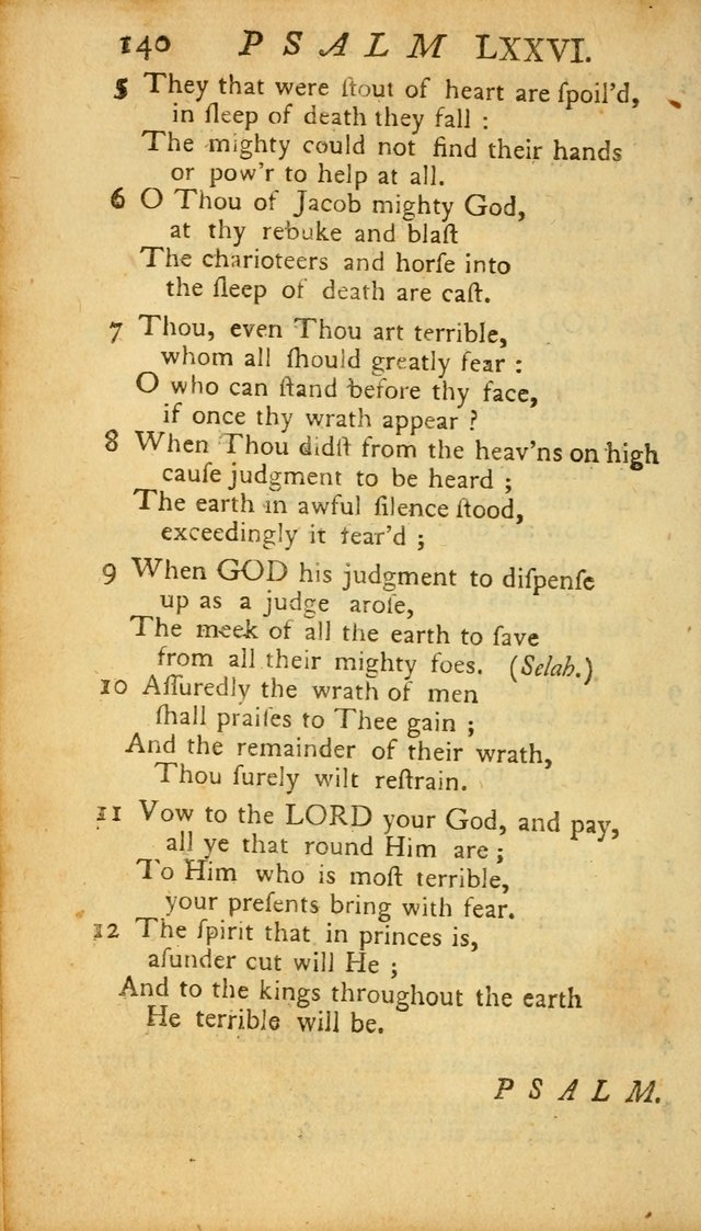 The Psalms, Hymns and Spiritual Songs of the Old and New Testament, faithully translated into English metre: being the New England Psalm Book (Rev. and Improved) page 140