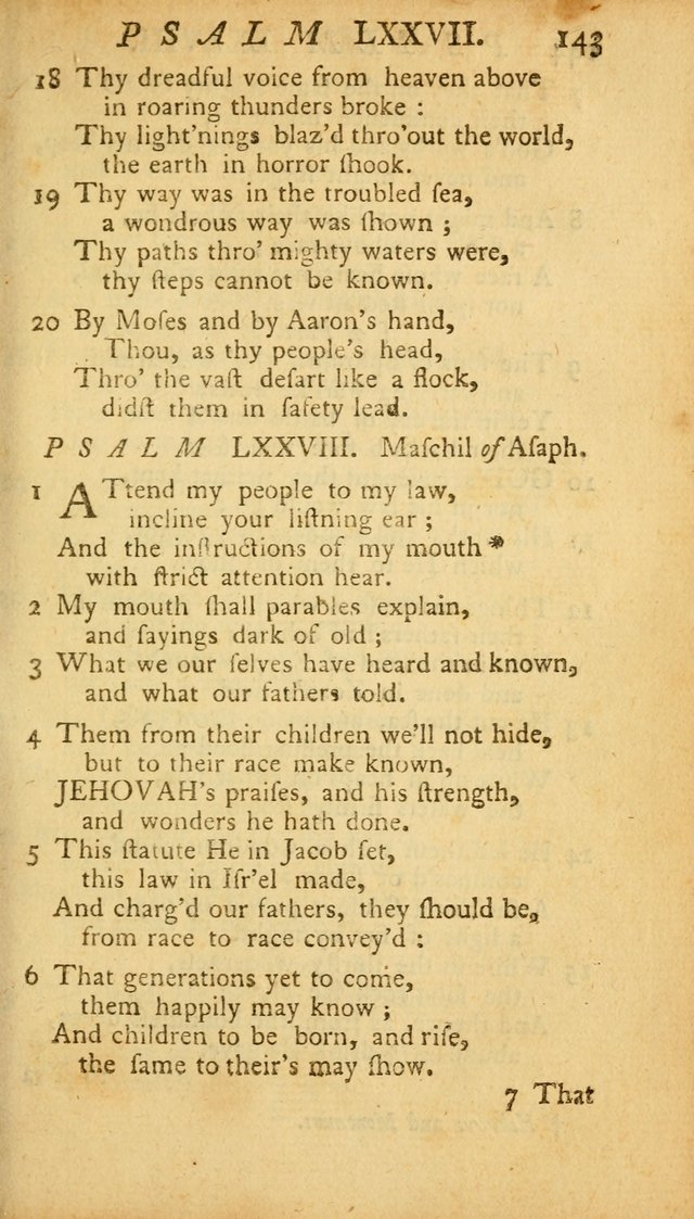 The Psalms, Hymns and Spiritual Songs of the Old and New Testament, faithully translated into English metre: being the New England Psalm Book (Rev. and Improved) page 143