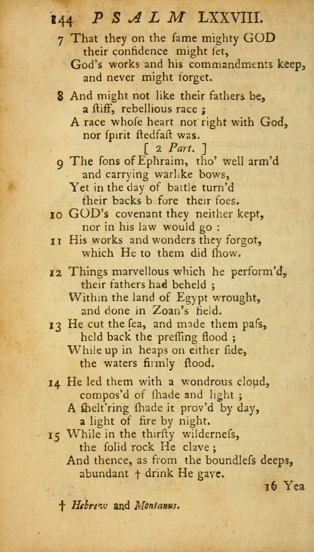 The Psalms, Hymns and Spiritual Songs of the Old and New Testament, faithully translated into English metre: being the New England Psalm Book (Rev. and Improved) page 144