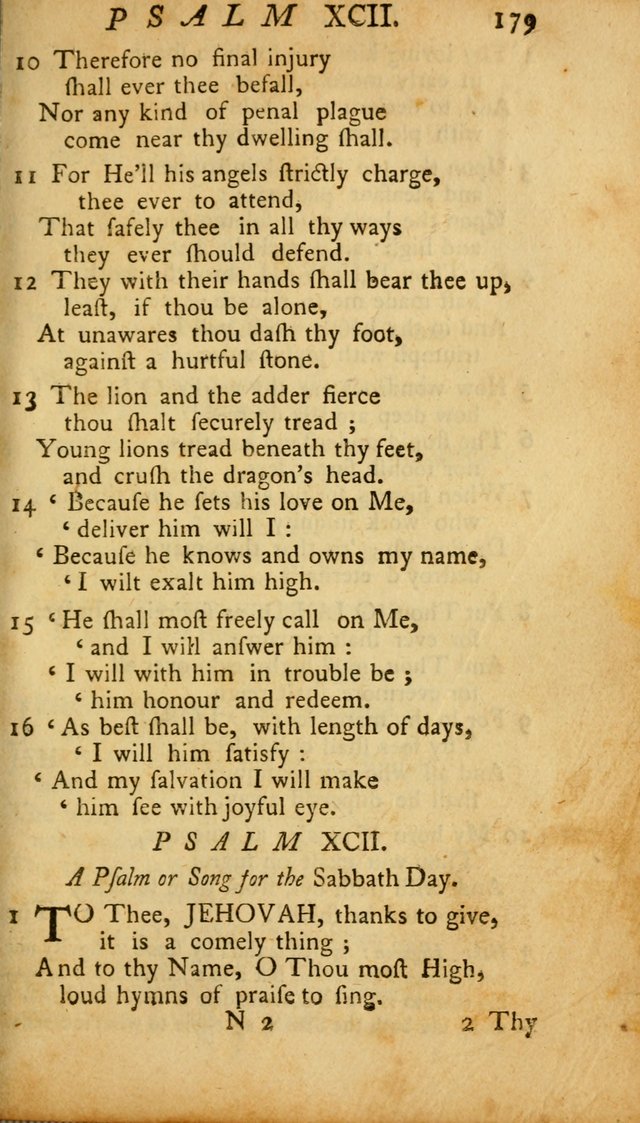 The Psalms, Hymns and Spiritual Songs of the Old and New Testament, faithully translated into English metre: being the New England Psalm Book (Rev. and Improved) page 179