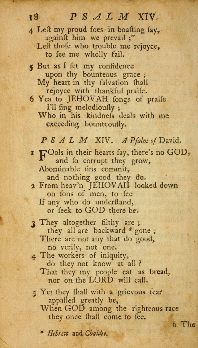 The Psalms, Hymns and Spiritual Songs of the Old and New Testament, faithully translated into English metre: being the New England Psalm Book (Rev. and Improved) page 18