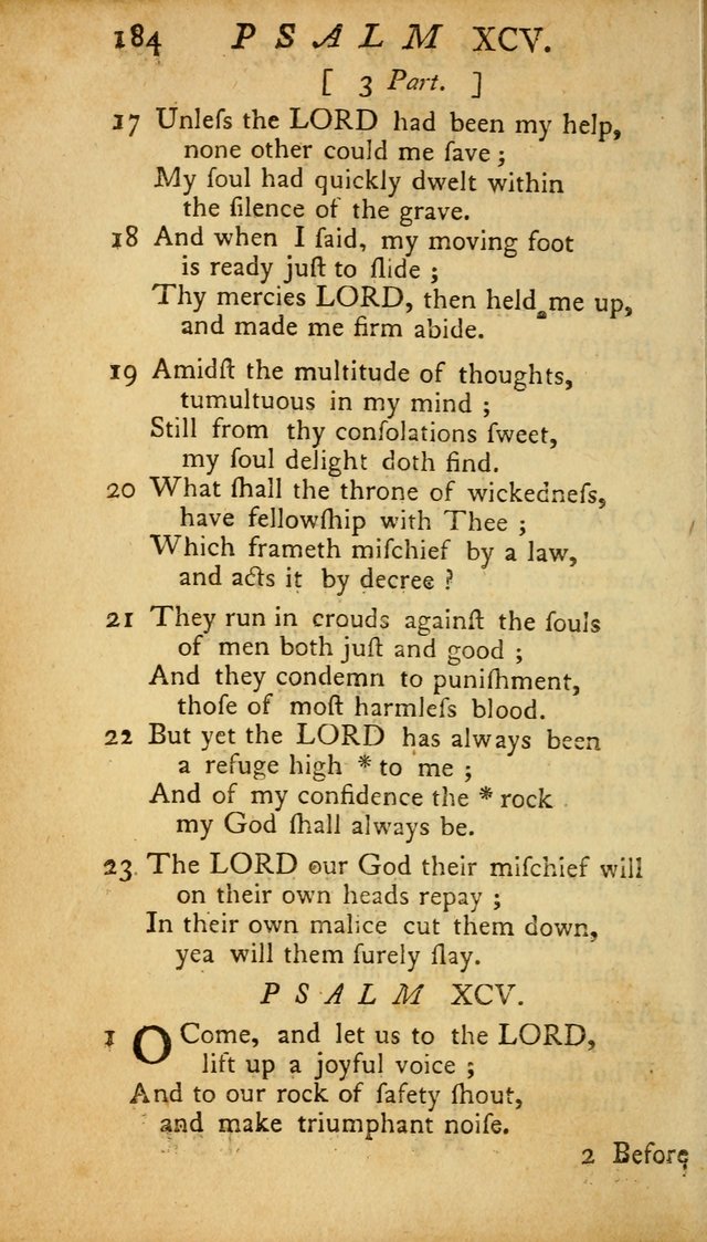 The Psalms, Hymns and Spiritual Songs of the Old and New Testament, faithully translated into English metre: being the New England Psalm Book (Rev. and Improved) page 184