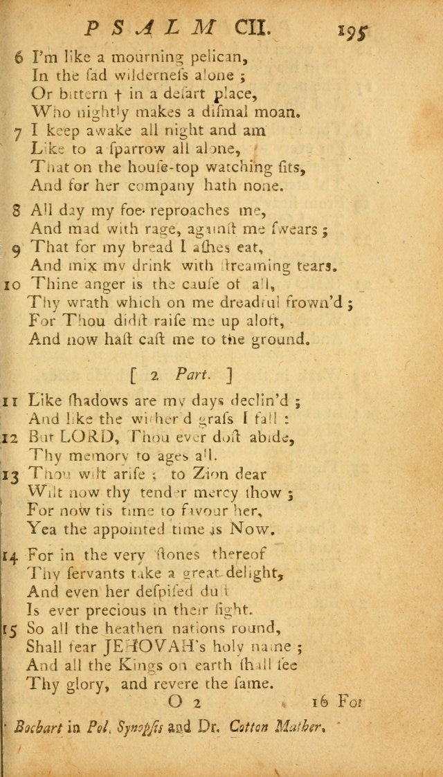 The Psalms, Hymns and Spiritual Songs of the Old and New Testament, faithully translated into English metre: being the New England Psalm Book (Rev. and Improved) page 195