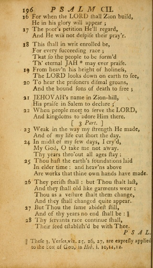 The Psalms, Hymns and Spiritual Songs of the Old and New Testament, faithully translated into English metre: being the New England Psalm Book (Rev. and Improved) page 196