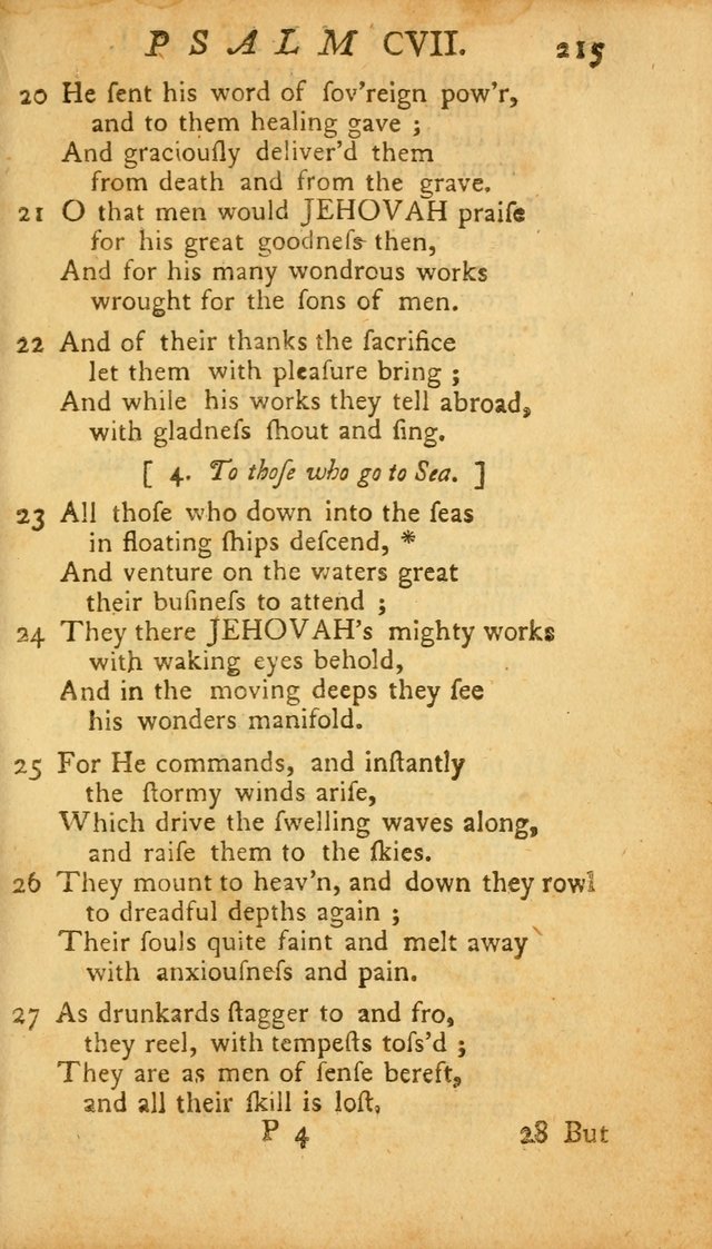 The Psalms, Hymns and Spiritual Songs of the Old and New Testament, faithully translated into English metre: being the New England Psalm Book (Rev. and Improved) page 215