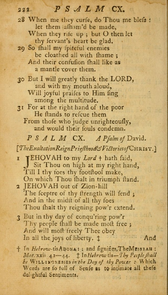 The Psalms, Hymns and Spiritual Songs of the Old and New Testament, faithully translated into English metre: being the New England Psalm Book (Rev. and Improved) page 222