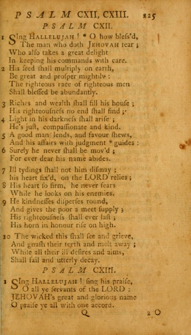 The Psalms, Hymns and Spiritual Songs of the Old and New Testament, faithully translated into English metre: being the New England Psalm Book (Rev. and Improved) page 225