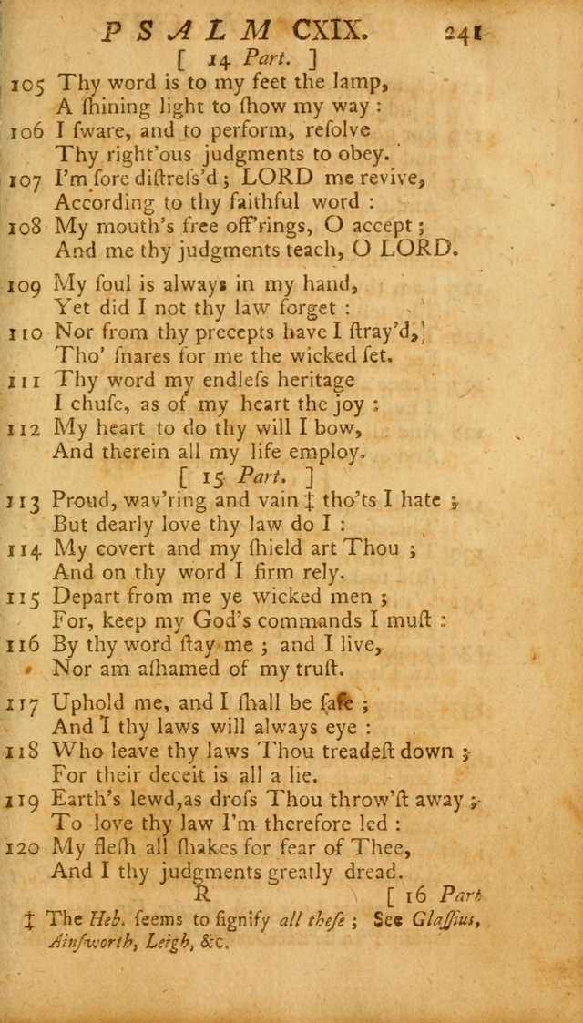 The Psalms, Hymns and Spiritual Songs of the Old and New Testament, faithully translated into English metre: being the New England Psalm Book (Rev. and Improved) page 241