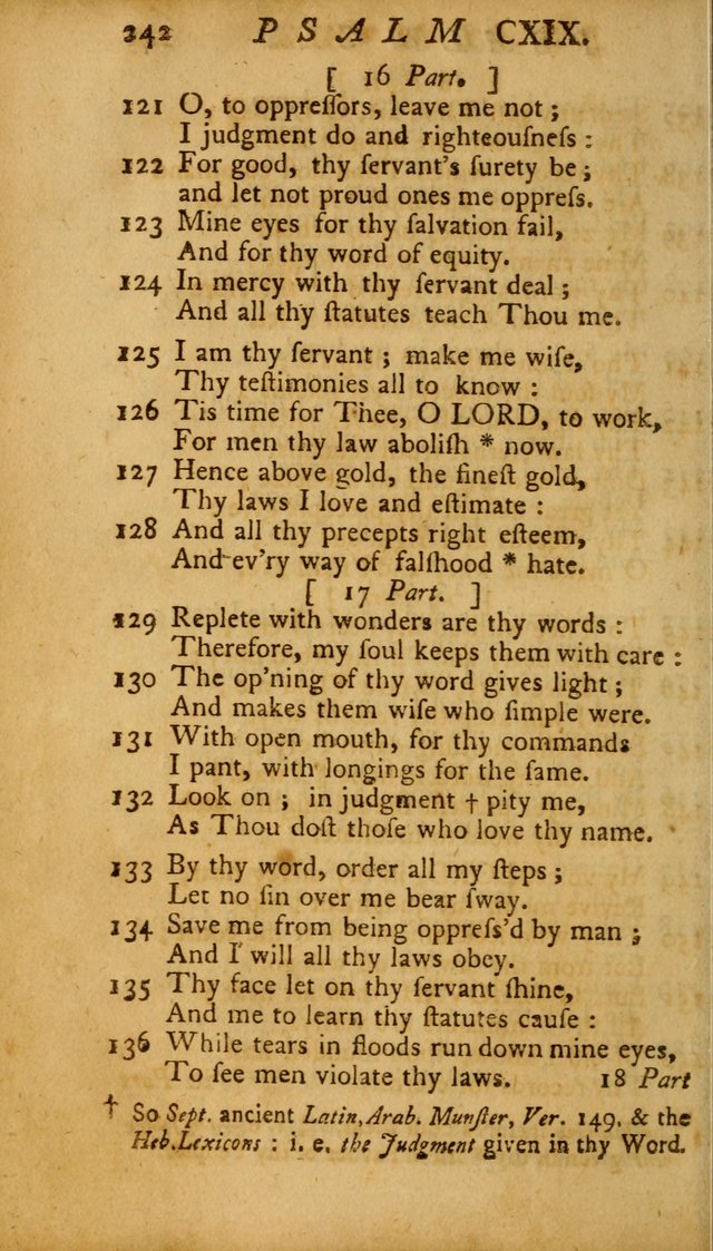 The Psalms, Hymns and Spiritual Songs of the Old and New Testament, faithully translated into English metre: being the New England Psalm Book (Rev. and Improved) page 242