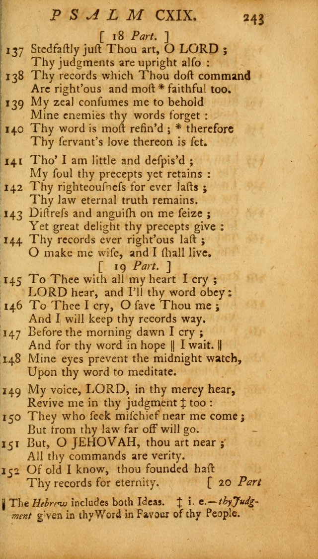 The Psalms, Hymns and Spiritual Songs of the Old and New Testament, faithully translated into English metre: being the New England Psalm Book (Rev. and Improved) page 243