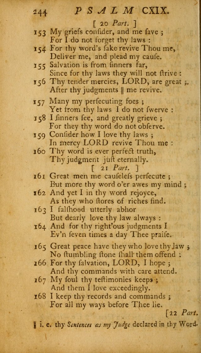 The Psalms, Hymns and Spiritual Songs of the Old and New Testament, faithully translated into English metre: being the New England Psalm Book (Rev. and Improved) page 244