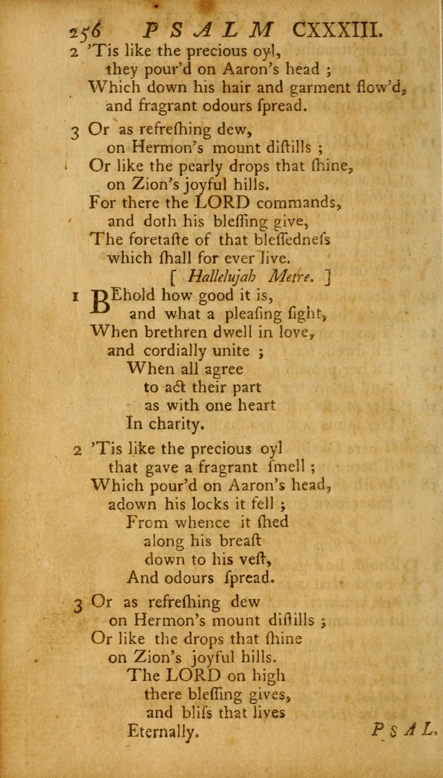 The Psalms, Hymns and Spiritual Songs of the Old and New Testament, faithully translated into English metre: being the New England Psalm Book (Rev. and Improved) page 256