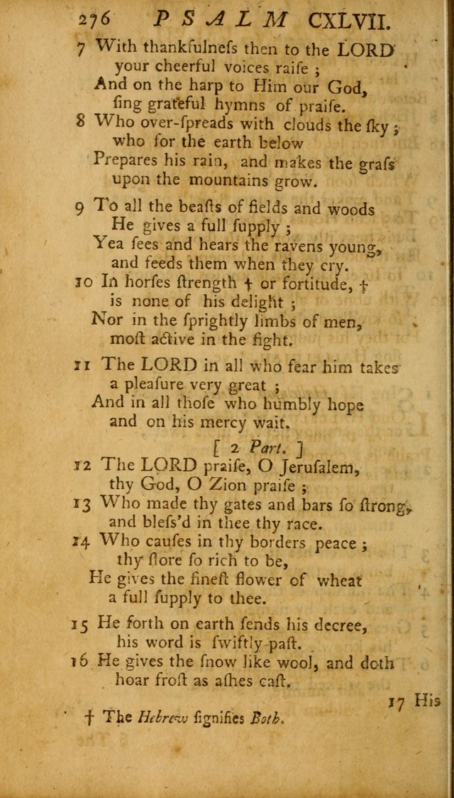 The Psalms, Hymns and Spiritual Songs of the Old and New Testament, faithully translated into English metre: being the New England Psalm Book (Rev. and Improved) page 276