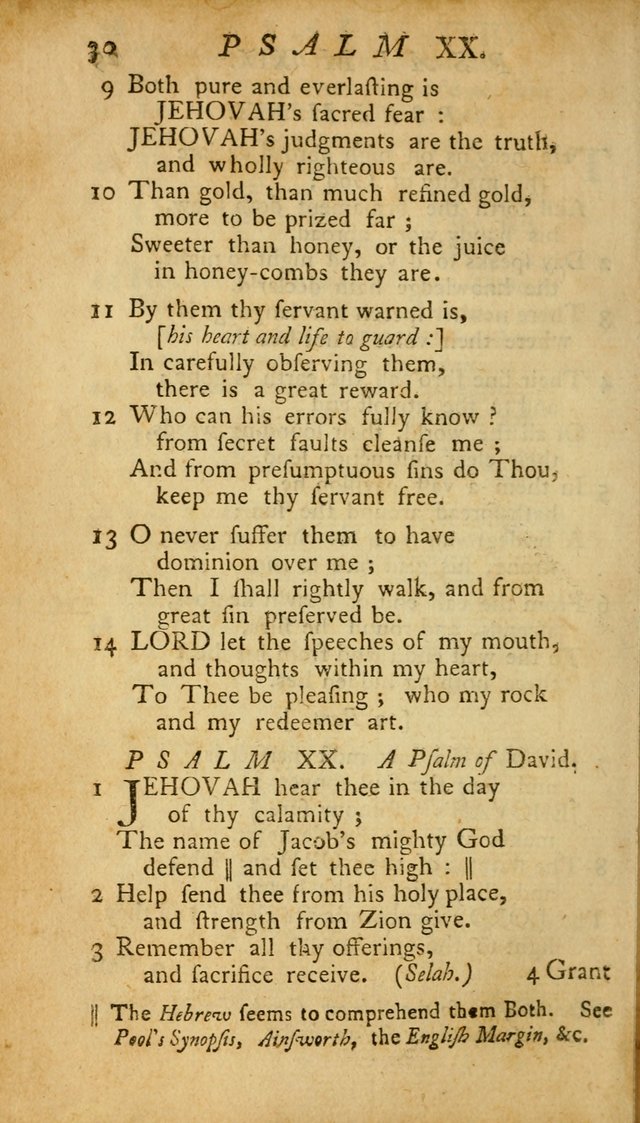 The Psalms, Hymns and Spiritual Songs of the Old and New Testament, faithully translated into English metre: being the New England Psalm Book (Rev. and Improved) page 30