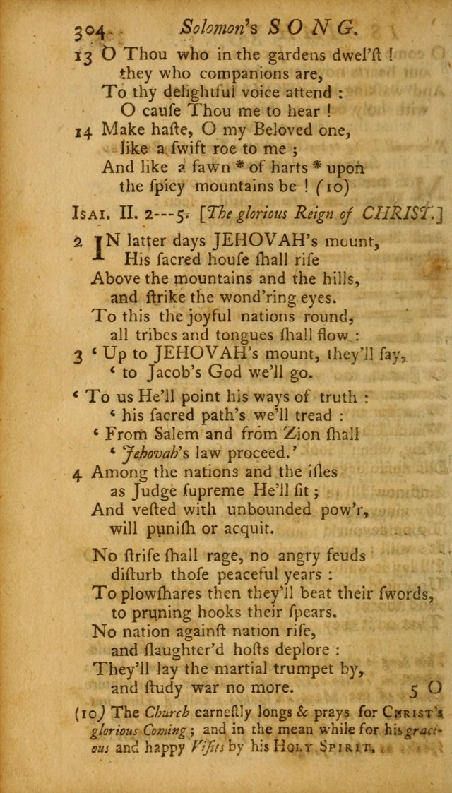 The Psalms, Hymns and Spiritual Songs of the Old and New Testament, faithully translated into English metre: being the New England Psalm Book (Rev. and Improved) page 304