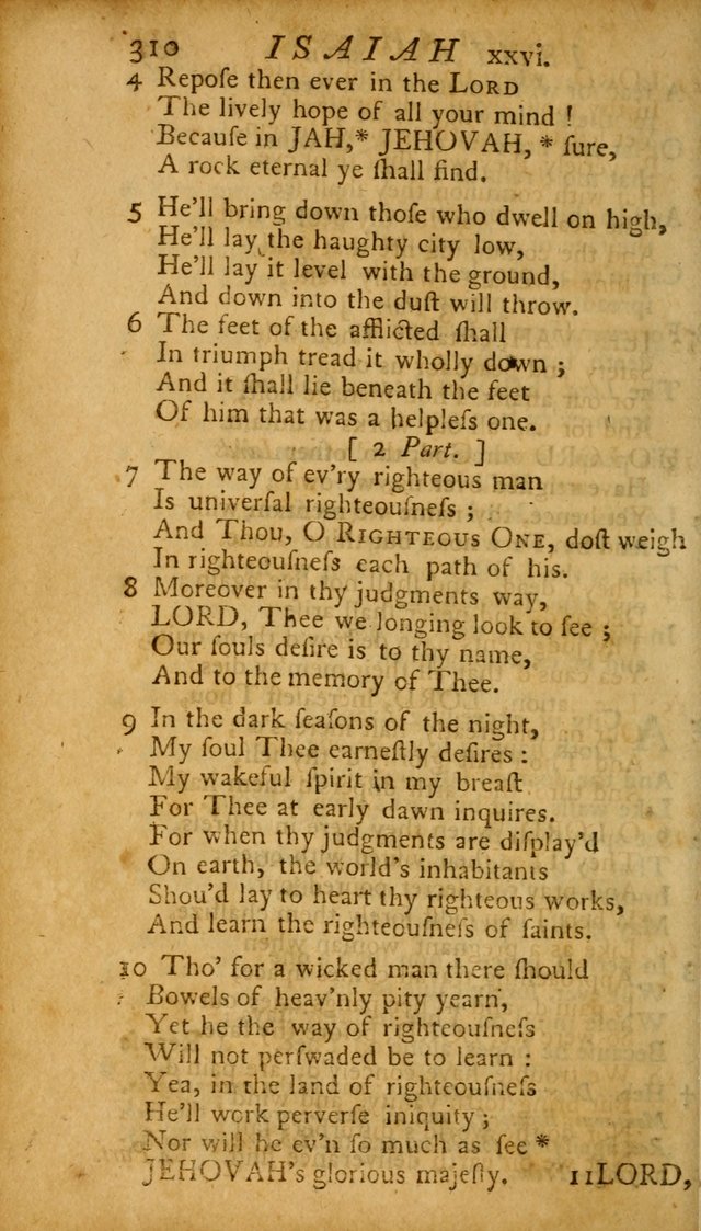 The Psalms, Hymns and Spiritual Songs of the Old and New Testament, faithully translated into English metre: being the New England Psalm Book (Rev. and Improved) page 310