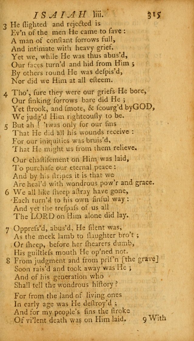 The Psalms, Hymns and Spiritual Songs of the Old and New Testament, faithully translated into English metre: being the New England Psalm Book (Rev. and Improved) page 315