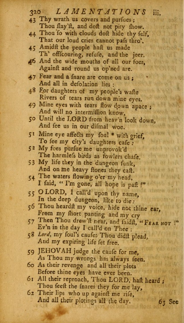 The Psalms, Hymns and Spiritual Songs of the Old and New Testament, faithully translated into English metre: being the New England Psalm Book (Rev. and Improved) page 320