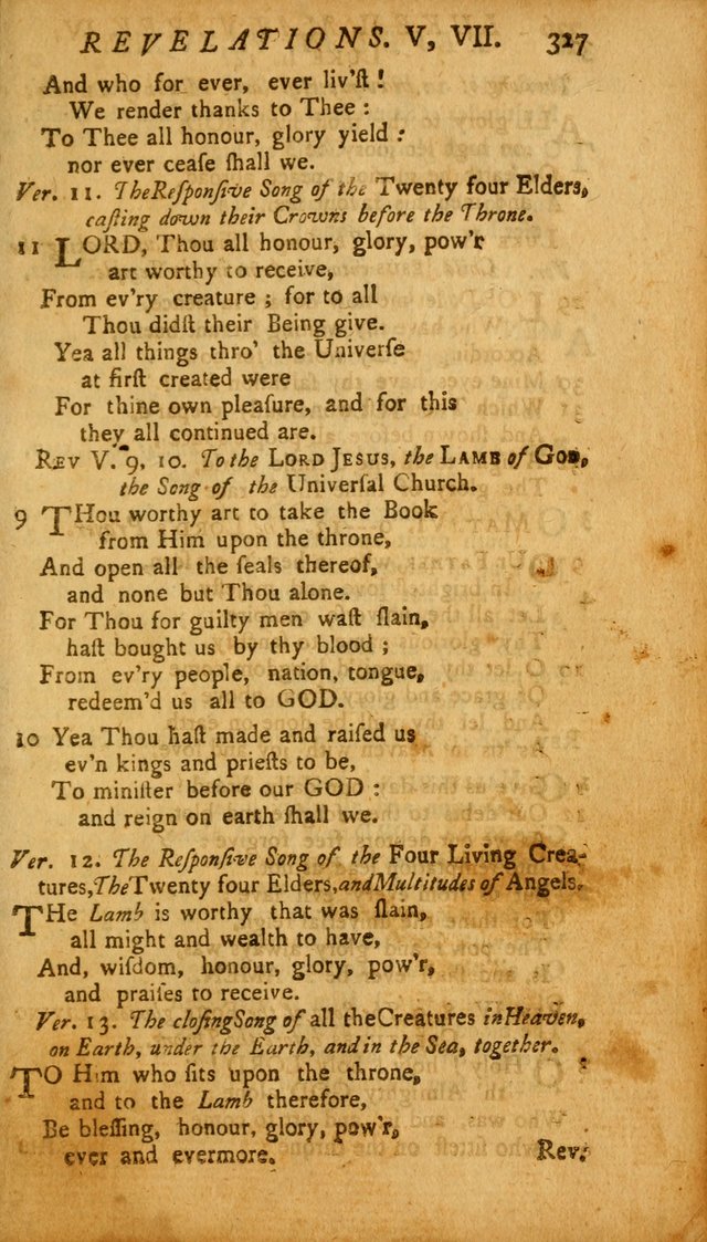 The Psalms, Hymns and Spiritual Songs of the Old and New Testament, faithully translated into English metre: being the New England Psalm Book (Rev. and Improved) page 327