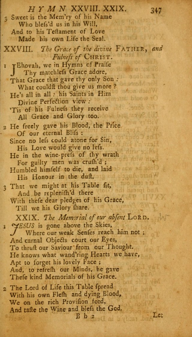 The Psalms, Hymns and Spiritual Songs of the Old and New Testament, faithully translated into English metre: being the New England Psalm Book (Rev. and Improved) page 347