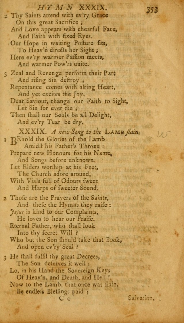 The Psalms, Hymns and Spiritual Songs of the Old and New Testament, faithully translated into English metre: being the New England Psalm Book (Rev. and Improved) page 353