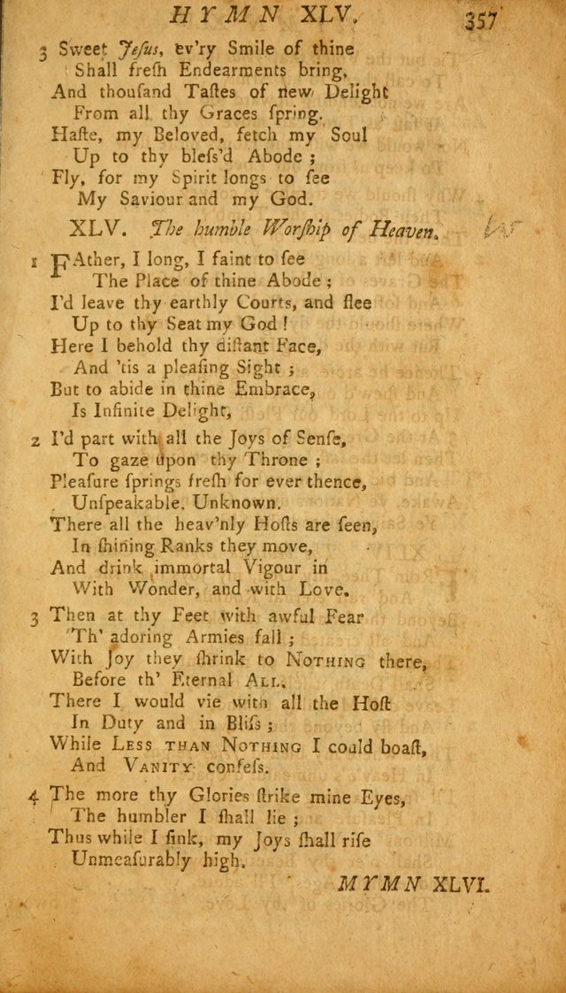 The Psalms, Hymns and Spiritual Songs of the Old and New Testament, faithully translated into English metre: being the New England Psalm Book (Rev. and Improved) page 357