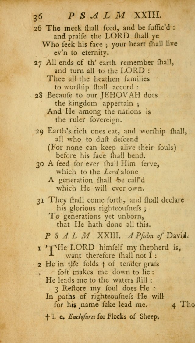 The Psalms, Hymns and Spiritual Songs of the Old and New Testament, faithully translated into English metre: being the New England Psalm Book (Rev. and Improved) page 36