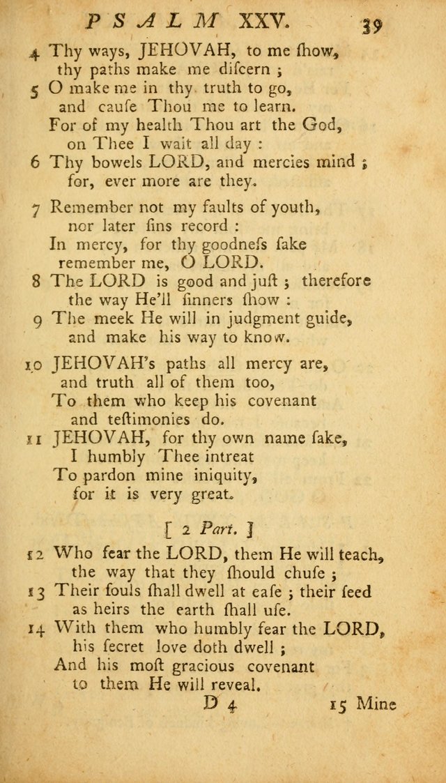 The Psalms, Hymns and Spiritual Songs of the Old and New Testament, faithully translated into English metre: being the New England Psalm Book (Rev. and Improved) page 39