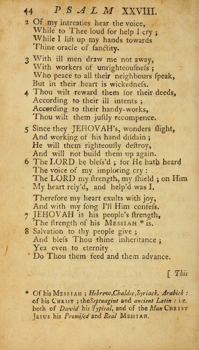 The Psalms, Hymns and Spiritual Songs of the Old and New Testament, faithully translated into English metre: being the New England Psalm Book (Rev. and Improved) page 44