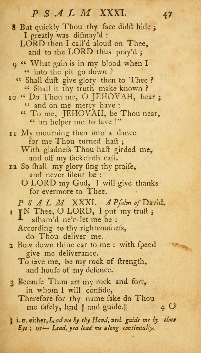 The Psalms, Hymns and Spiritual Songs of the Old and New Testament, faithully translated into English metre: being the New England Psalm Book (Rev. and Improved) page 47