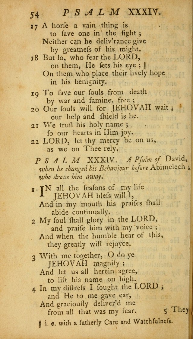 The Psalms, Hymns and Spiritual Songs of the Old and New Testament, faithully translated into English metre: being the New England Psalm Book (Rev. and Improved) page 54