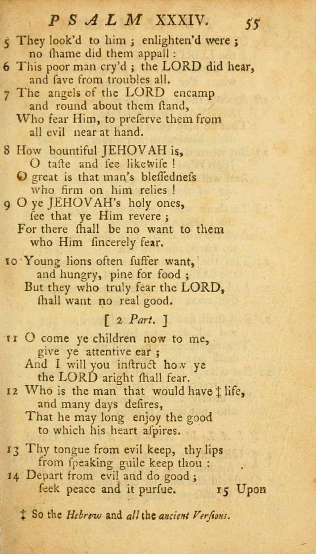 The Psalms, Hymns and Spiritual Songs of the Old and New Testament, faithully translated into English metre: being the New England Psalm Book (Rev. and Improved) page 55