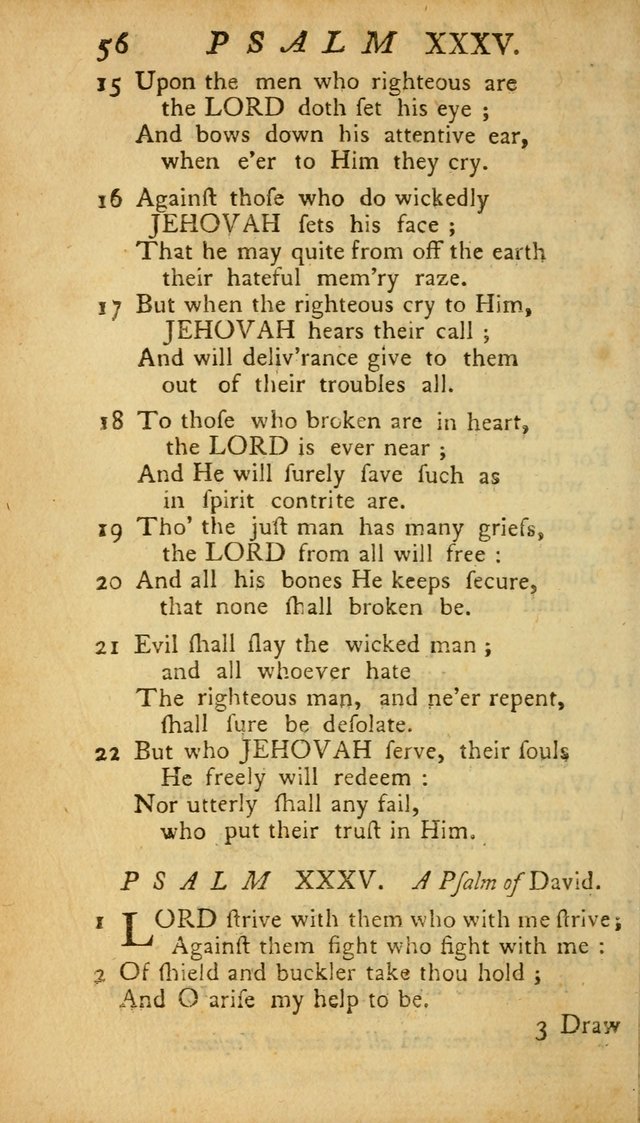 The Psalms, Hymns and Spiritual Songs of the Old and New Testament, faithully translated into English metre: being the New England Psalm Book (Rev. and Improved) page 56