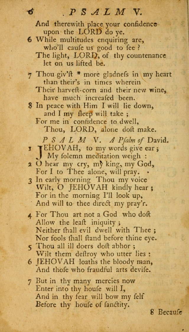 The Psalms, Hymns and Spiritual Songs of the Old and New Testament, faithully translated into English metre: being the New England Psalm Book (Rev. and Improved) page 6