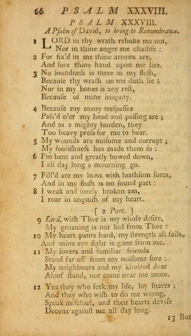 The Psalms, Hymns and Spiritual Songs of the Old and New Testament, faithully translated into English metre: being the New England Psalm Book (Rev. and Improved) page 66