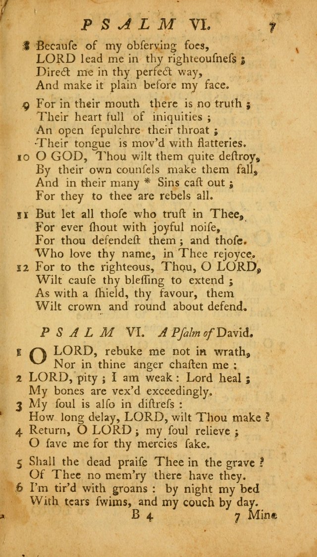 The Psalms, Hymns and Spiritual Songs of the Old and New Testament, faithully translated into English metre: being the New England Psalm Book (Rev. and Improved) page 7