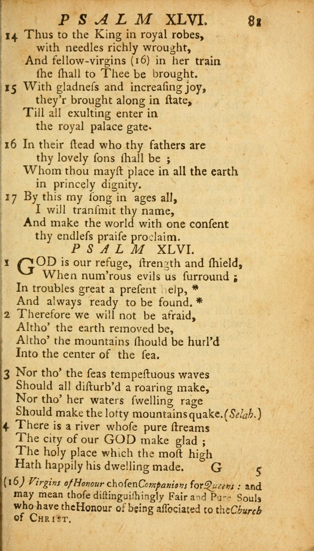 The Psalms, Hymns and Spiritual Songs of the Old and New Testament, faithully translated into English metre: being the New England Psalm Book (Rev. and Improved) page 81