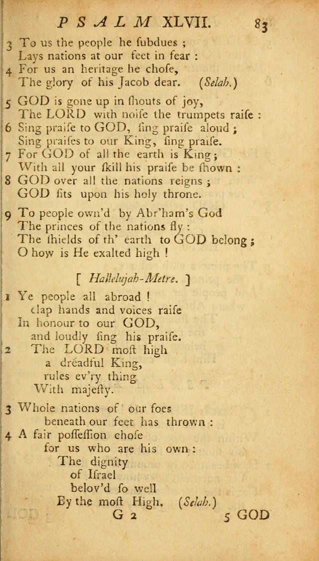 The Psalms, Hymns and Spiritual Songs of the Old and New Testament, faithully translated into English metre: being the New England Psalm Book (Rev. and Improved) page 83